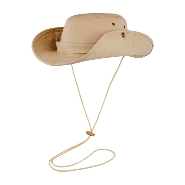 HAT 003, SOMBRERO MOJAVE. Sombrero de algodón. Incluye cordón ajustable y cinta removible.