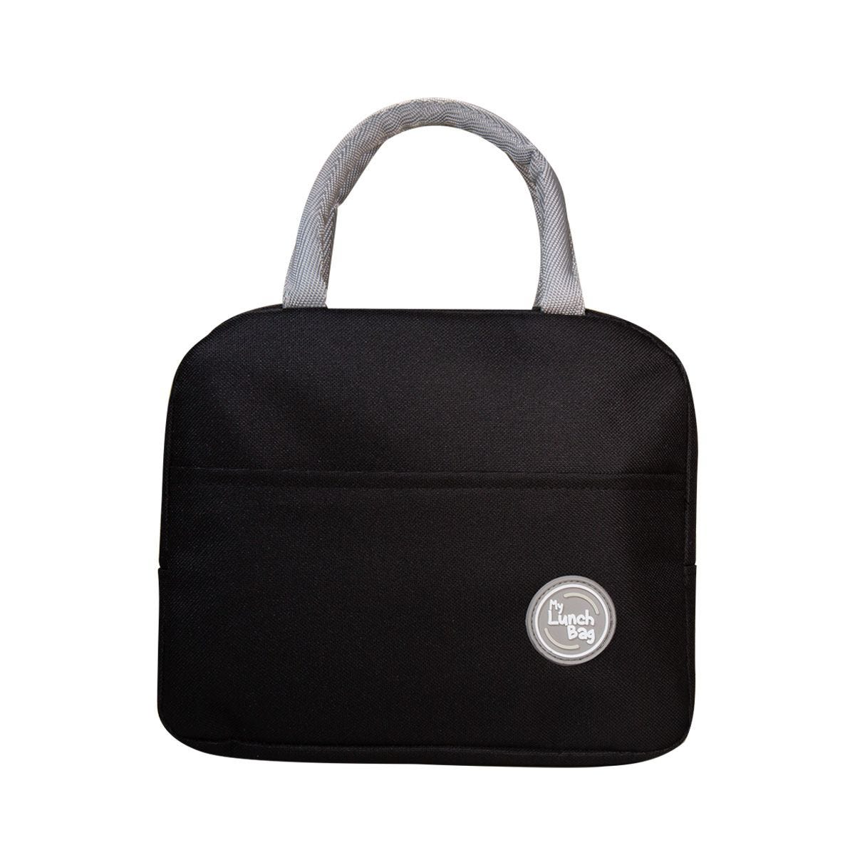 SIN 937, LONCHERA OBENTO. Lonchera con interior metalizado que mantiene tus alimentos frescos y protegidos, mientras que su diseño compacto y ligero la convierten en una compañera ideal para el día a día. Cuenta con una bolsa frontal de fácil acceso que permite guardar utensilios pequeños o snacks adicionales. Además, las asas resistentes te permiten sujetarla cómodamente para cualquier desplazamiento.