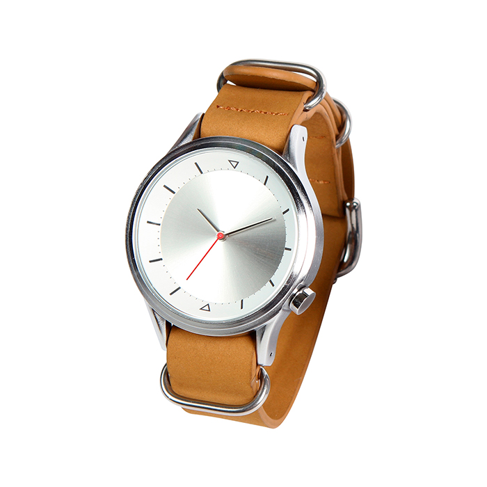 RP-062, Reloj de pulso unisex con caja metálica, correa de piel.